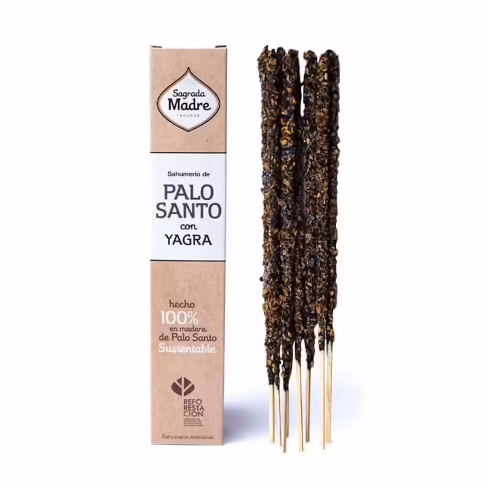 Sagrada Madre Palo Santo füstölők - Sagrada Madre - Palo Santo with Yagra Füstölőpálca  A Sagrada Madre Palo Santo tömjén 100%-ban egyedülálló természetes tömjén,  